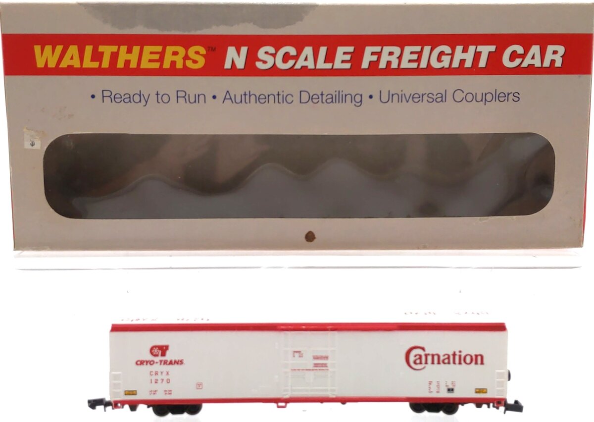 Walthers 932-8004 N Scale 70' Cryogenic Reefer Carnation #1270 LN/Box