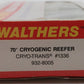 Walthers 932-8005 N Scale Cryo-Trans 70' Cryogenic Reefer #1336 EX/Box