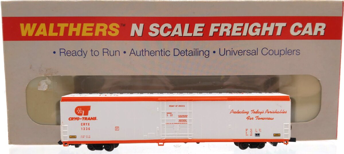 Walthers 932-8005 N Scale Cryo-Trans 70' Cryogenic Reefer #1336 EX/Box