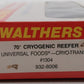 Walthers 932-8006 N Scale Universal Foods Cryo-Trains 70' Cryogenic Reefer #1304 EX/Box