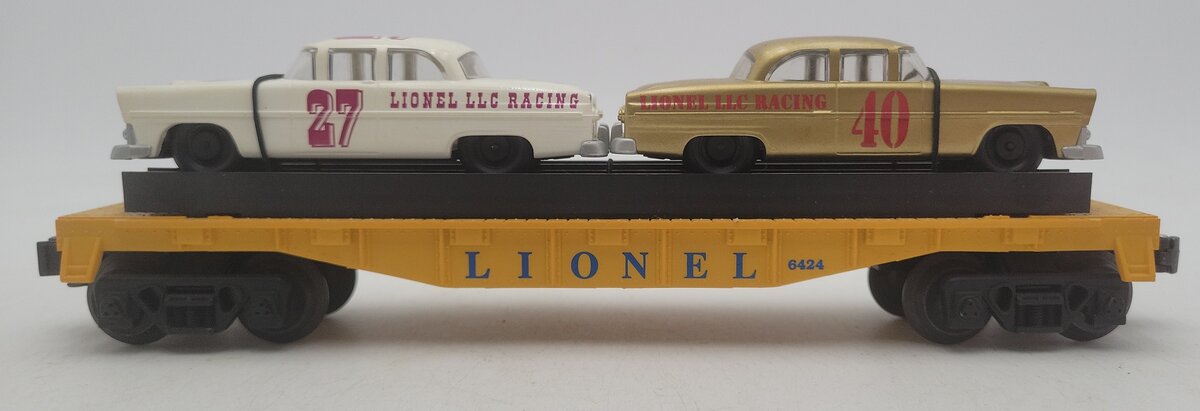 Lionel 6-19423 O Gauge Lionel Circle-L Racing Flatcar with Stock Car Load #6424 EX/Box