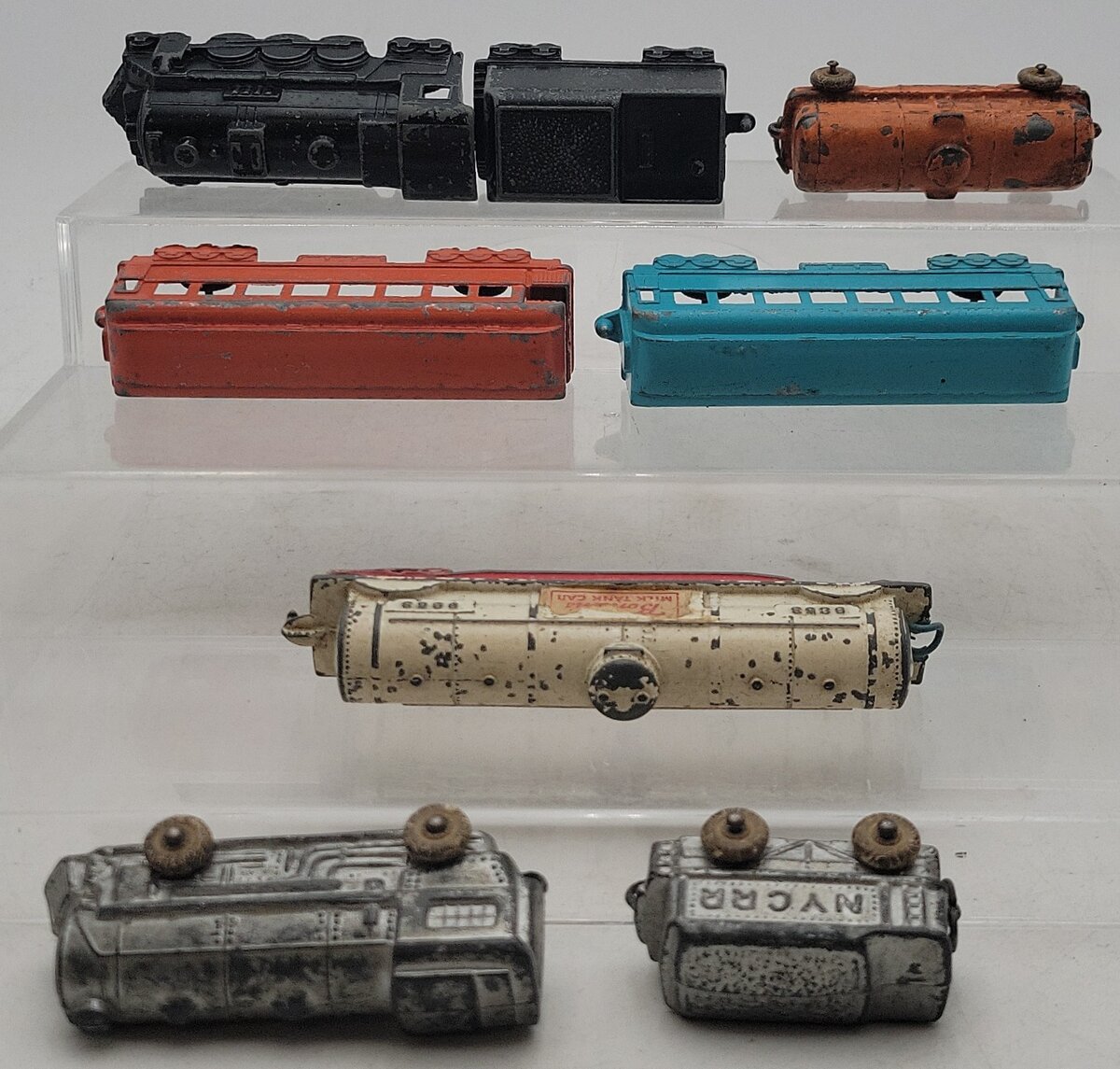 Midgetoy Assorted Die-Cast Display Passenger Cars & Steam Locos & Tenders [8] VG