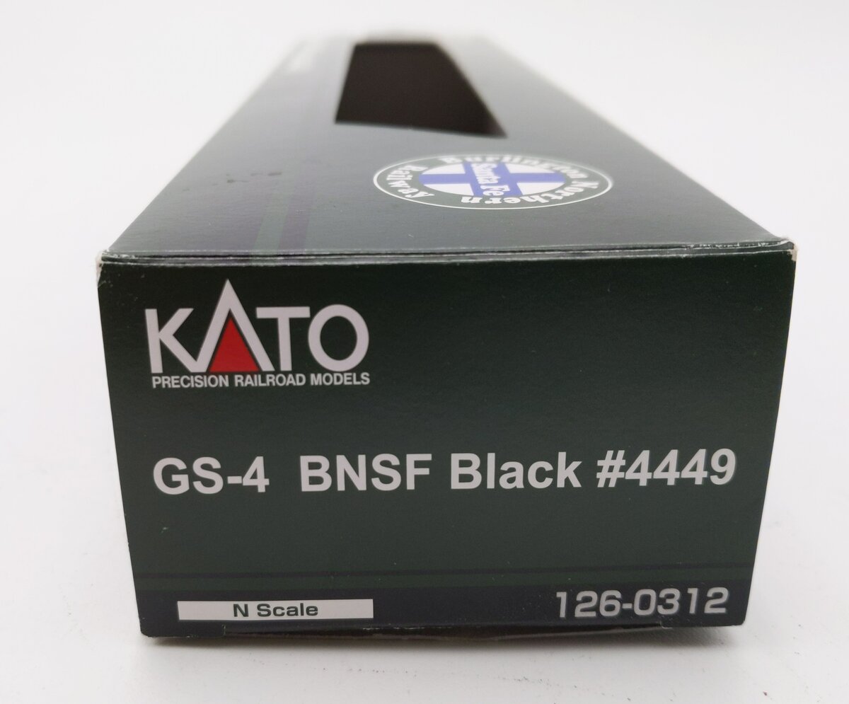 Kato 126-0312 N BNSF Excursion 4-8-4 GS-4 Black #4449 EX/Box