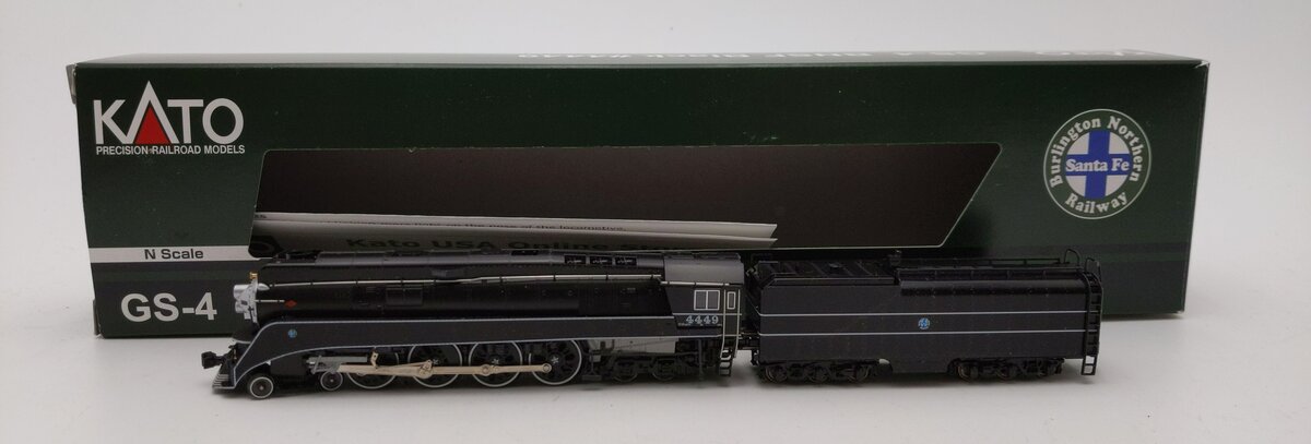 Kato 126-0312 N BNSF Excursion 4-8-4 GS-4 Black #4449 EX/Box