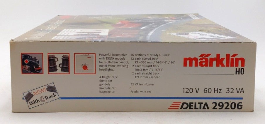 Marklin 29206 HO Delta "The World's Finest" Steam Locomotive Starter Train Set EX/Box