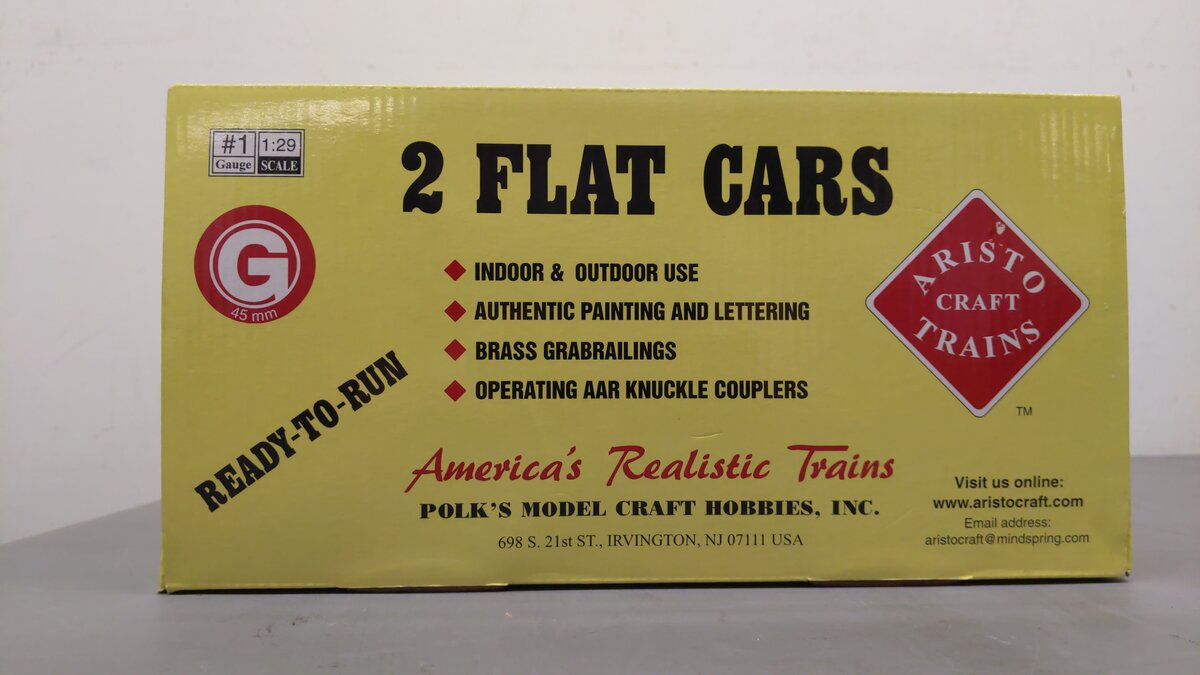 Aristo-Craft 46403T G Southern Pacific Bulkhead Flat Car - Plastic Wheels EX/Box