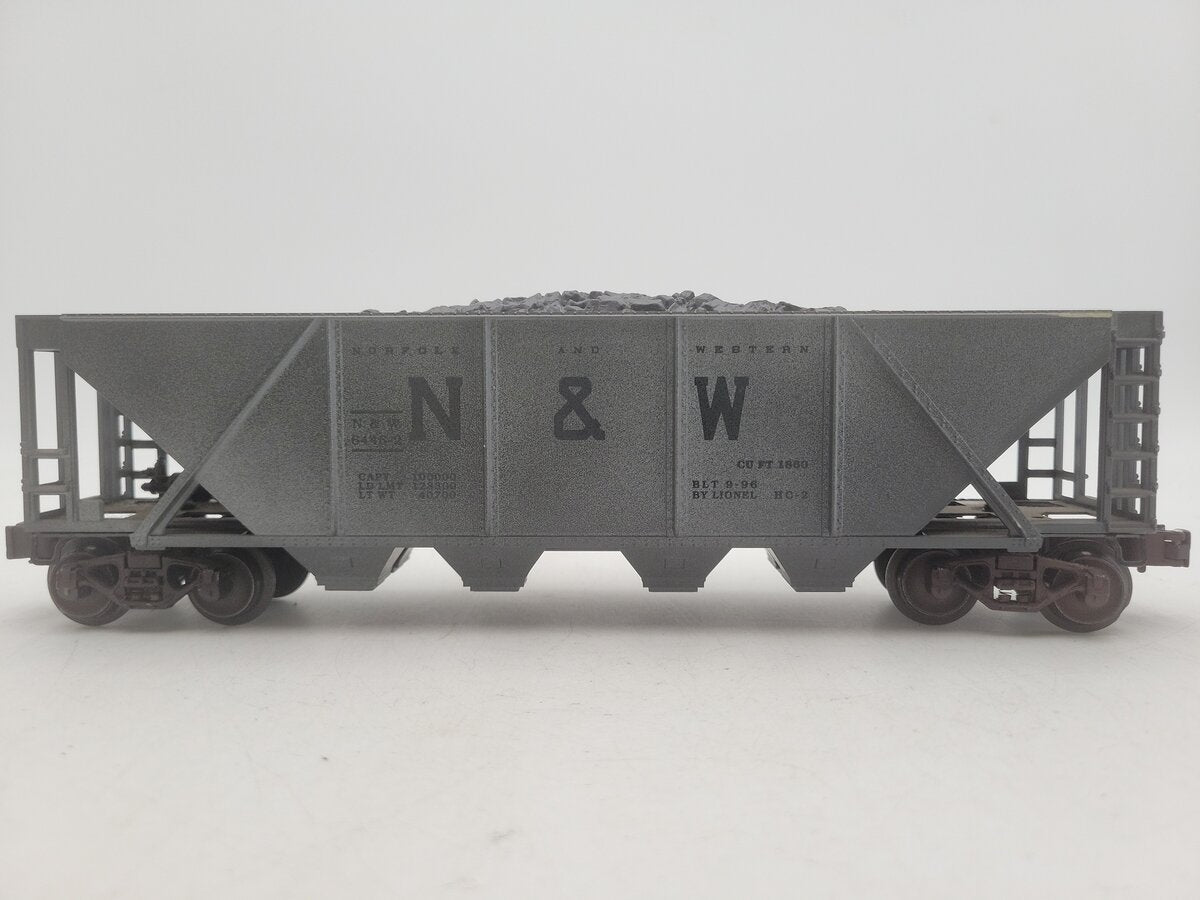 Lionel 6-19326 O N&W 4-Bay Weathered Hopper w/ Coal Load #6446-2 EX/Box