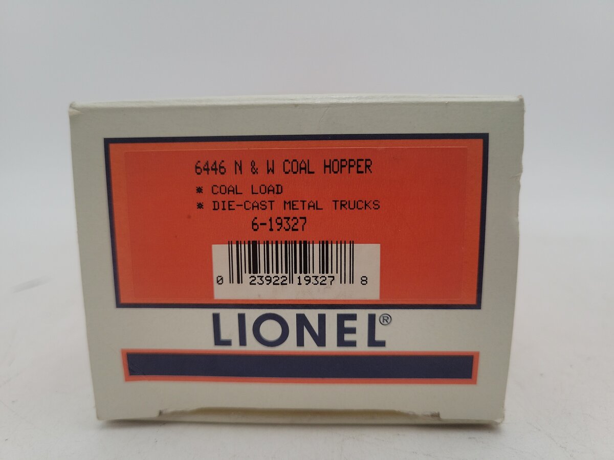 Lionel 6-19327 N&W 4-Bay Weathered Hopper w/ Coal Load #6446-3 VG/Box