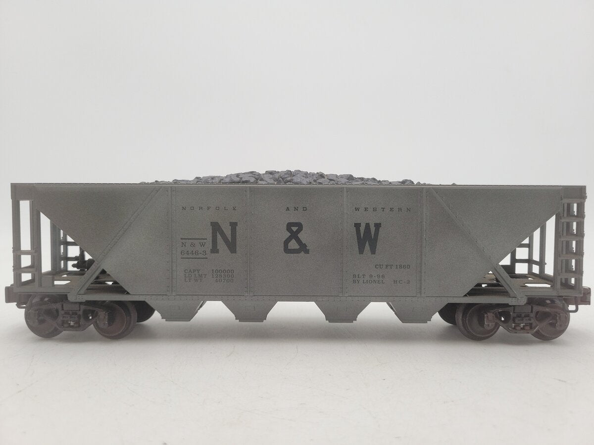Lionel 6-19327 N&W 4-Bay Weathered Hopper w/ Coal Load #6446-3 VG/Box