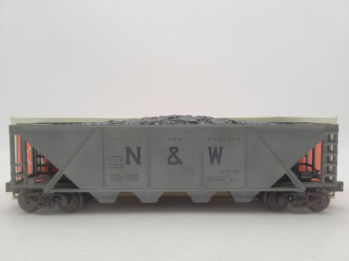 Lionel 6-19327 N&W 4-Bay Weathered Hopper w/ Coal Load #6446-3 VG/Box