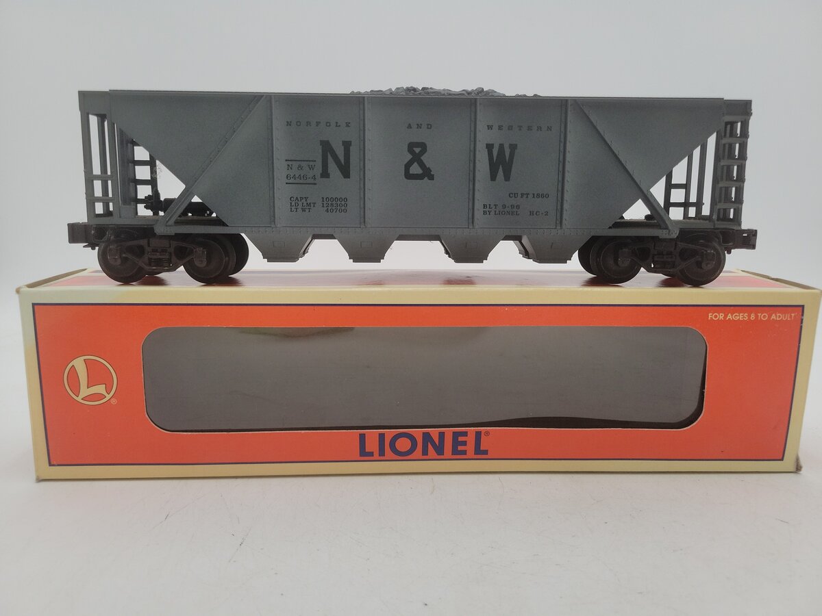 Lionel 6-19328 O Norfolk & Western 4-Bay Weathered Hopper w/Coal Load #6446-4 VG/Box