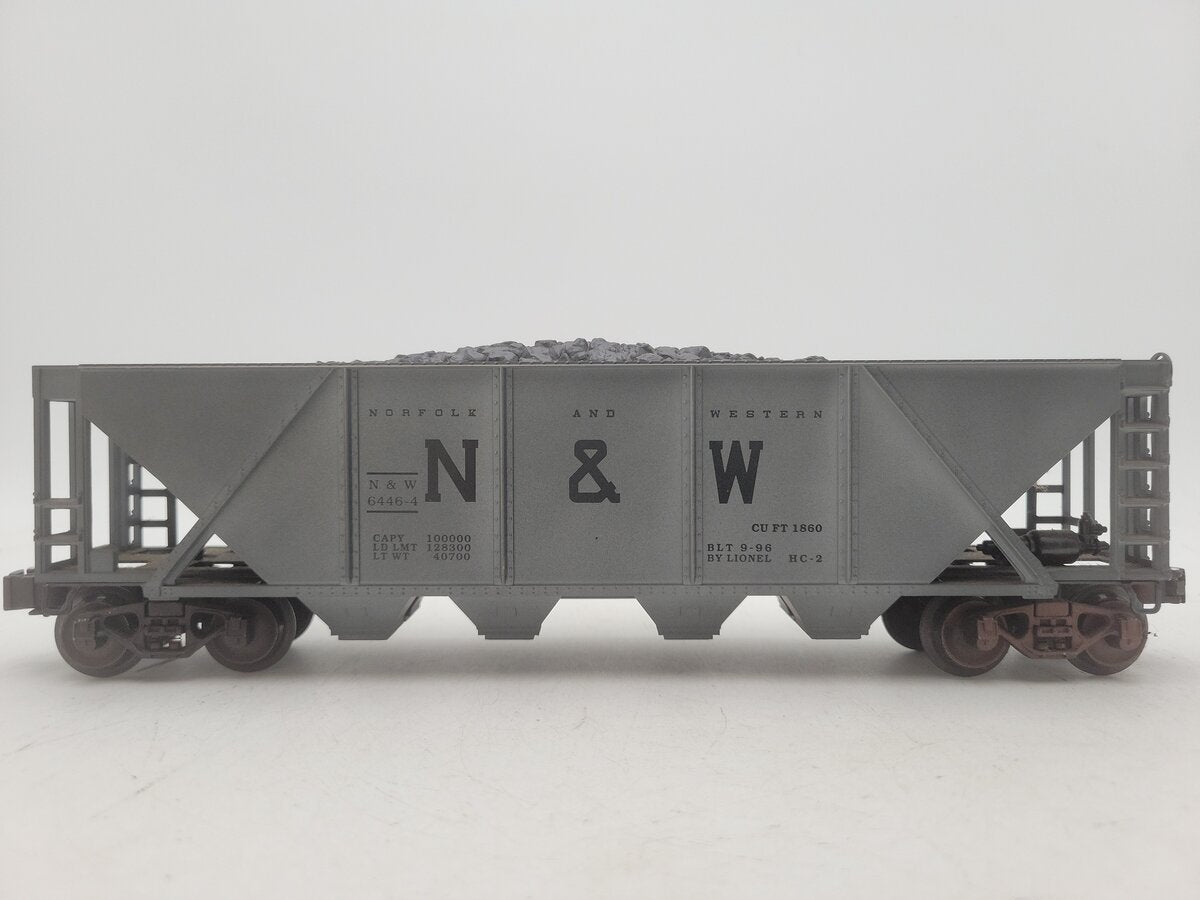 Lionel 6-19328 O Norfolk & Western 4-Bay Weathered Hopper w/Coal Load #6446-4 VG/Box