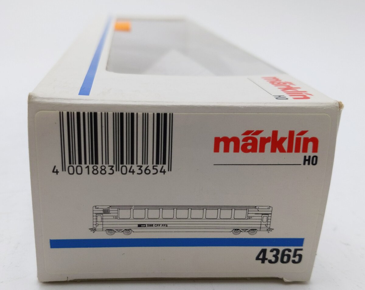 Marklin 4365 HO Scale SBB 1st Class Passenger Car LN/Box