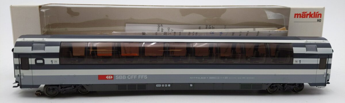Marklin 4365 HO Scale SBB 1st Class Passenger Car LN/Box