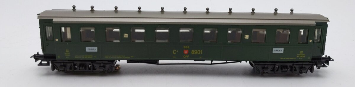 Marklin 4138 HO Scale Zurich Swiss Federal Railways SBB C4 Passenger Car #8901 LN/Box