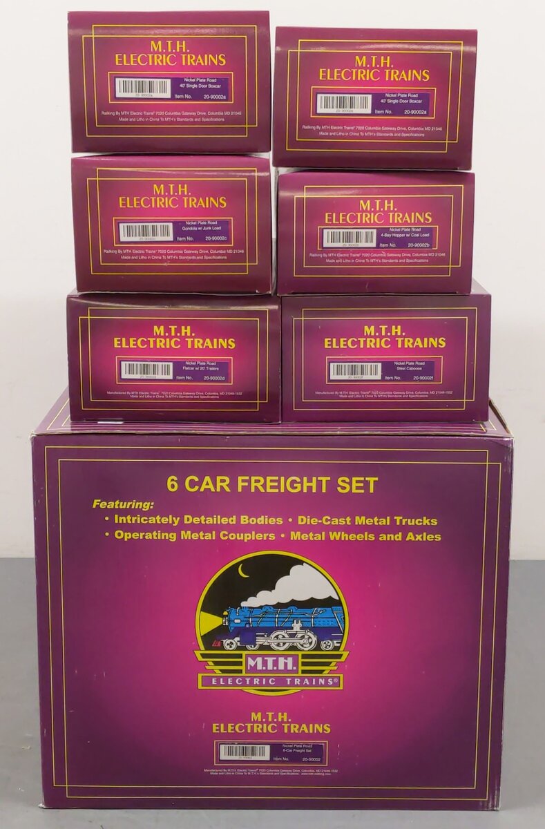 MTH 20-90002 O Nickel Plate Road Premier Freight Car Set (Set of 6) LN/Box
