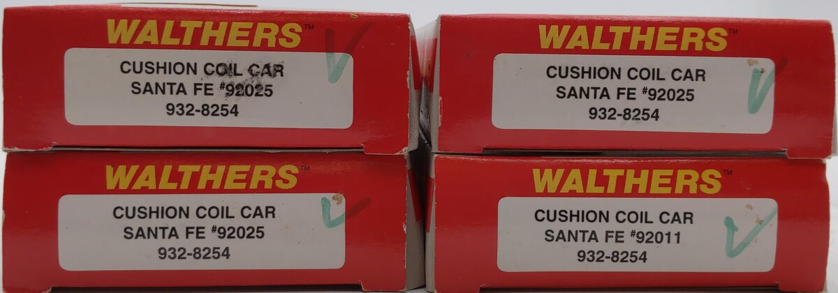 Walthers 932-8254 N Scale Santa Fe Cushion Coil Cars [4] LN/Box