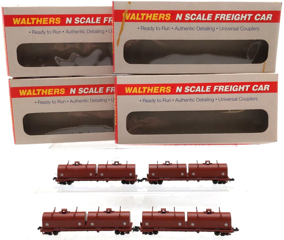 Walthers 932-8254 N Scale Santa Fe Cushion Coil Cars [4] LN/Box