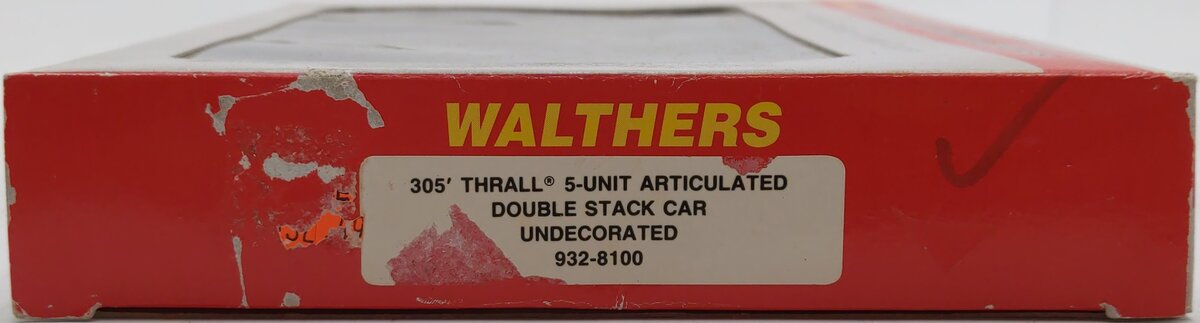 Walthers 932-8100 N Undecorated 305' Thrall 5-Unit Double Stack Car LN/Box