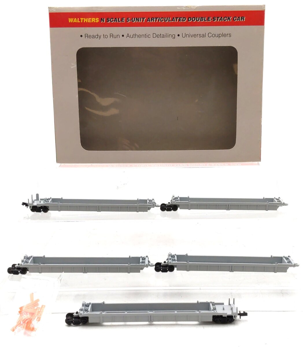 Walthers 932-8100 N Undecorated 305' Thrall 5-Unit Double Stack Car LN/Box
