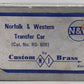NJ Custom RS-609 HO Scale BRASS Norfolk & Western Transfer Car - Unpainted EX/Box