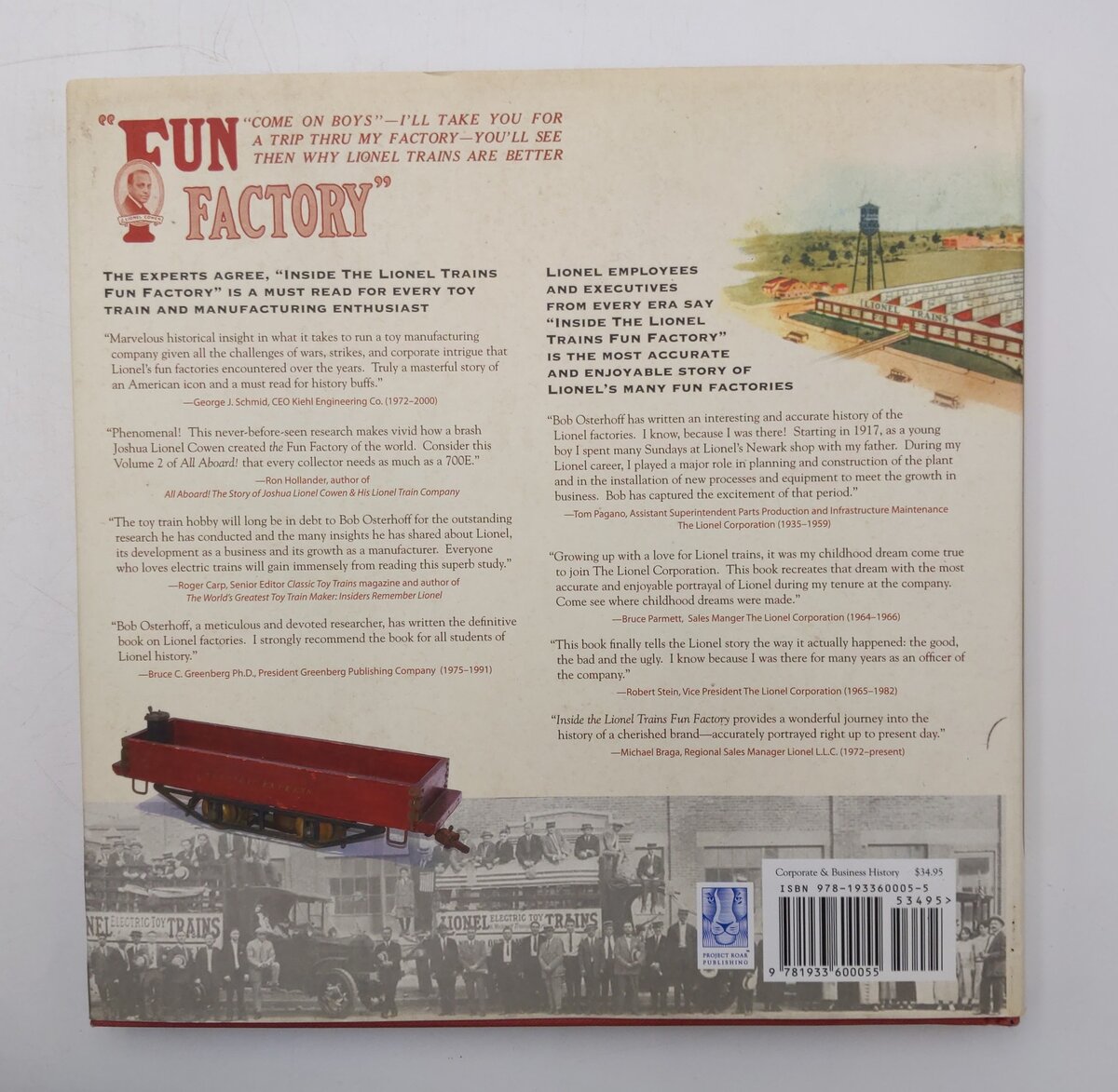 Inside The Lionel Trains Fun Factory Hardcover Book By Robert J. Osterhoff EX