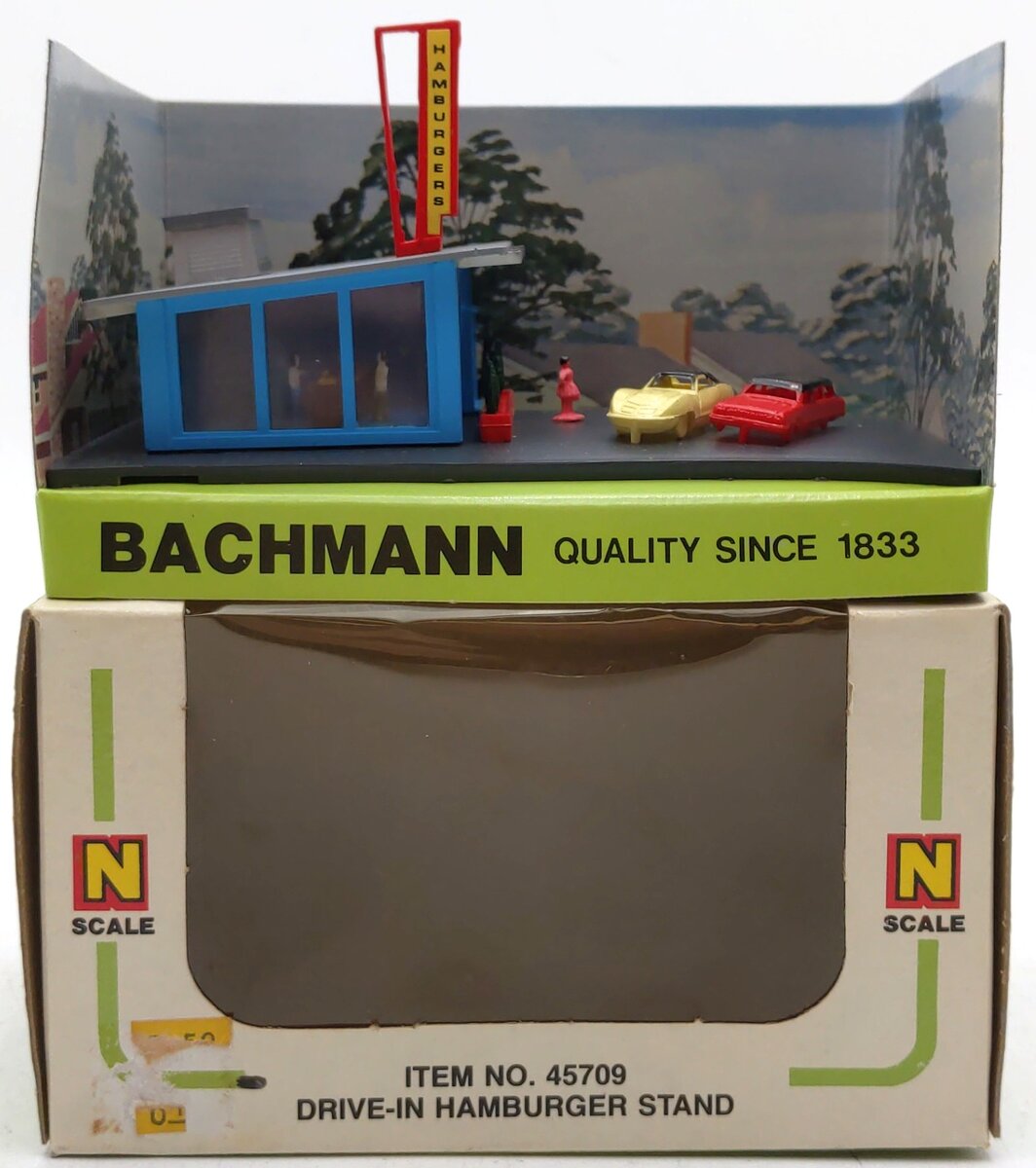 Bachmann 45709 N Plasticville Assembled Drive-In Burger Stand LN/Box