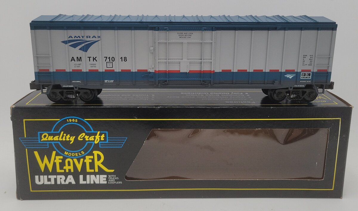 Weaver 610-50 O Scale Amtrak Ph5 50' PD Boxcar #71018 (3 Rail) LN/Box