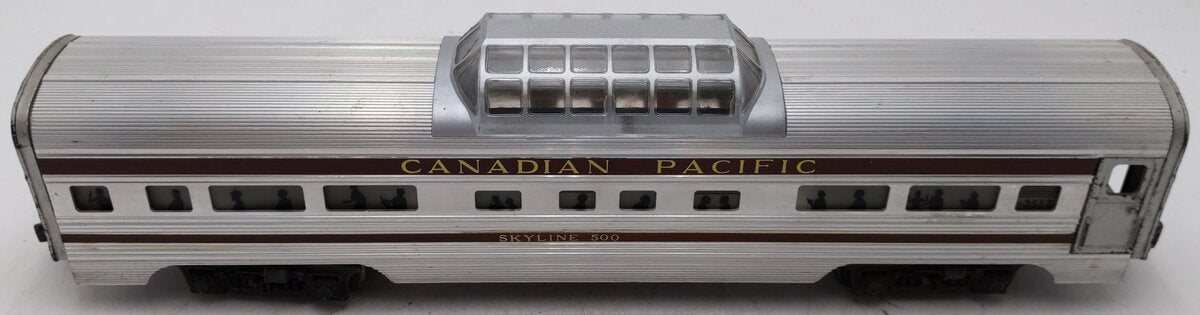 Lionel 2552 Vintage O Canadian Pacific Skyline 500 Aluminum Vista Dome Car VG