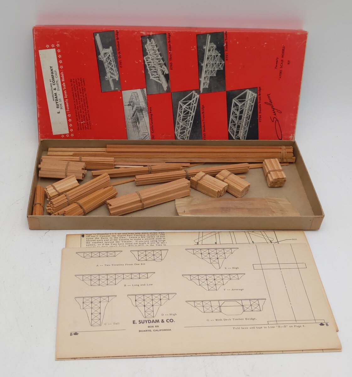 Suydam 751 HO Scale Tall Timber Trestle Craftsman Wood Kit EX/Box