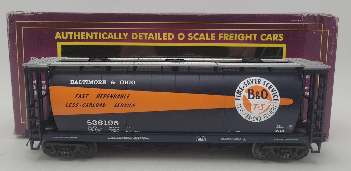 MTH 20-97560 O B&O 3-Bay Cylindrical Hopper #836195 EX/Box