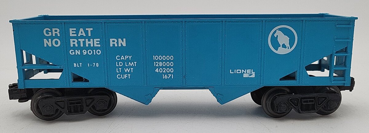 Lionel 6-9010 O Gauge Great Northern Short Blue 2-Bay Hopper VG