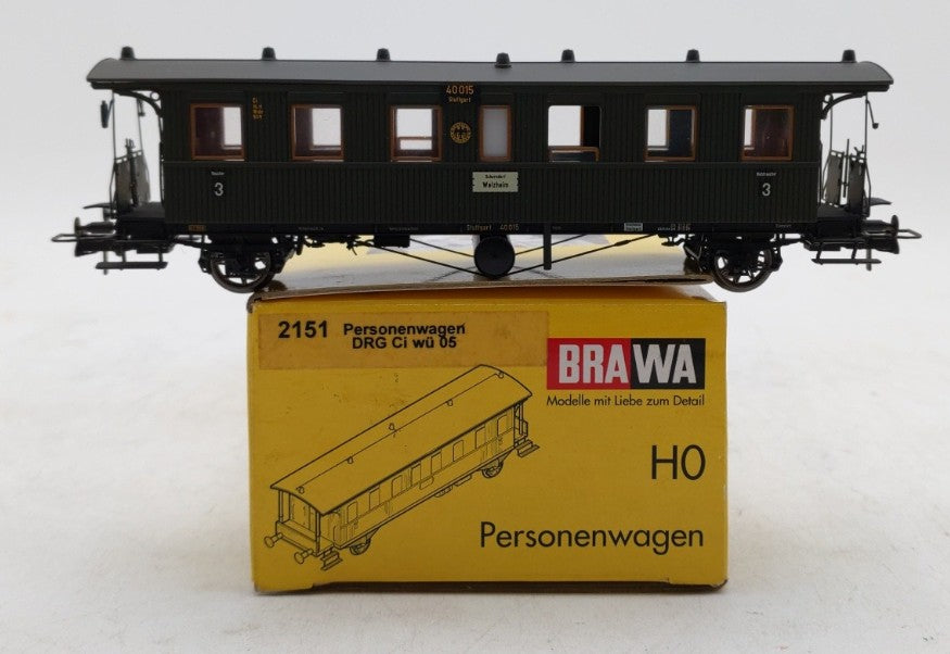 Brawa 2151 HO German Imperial Railway Coach Car #40015 LN/Box