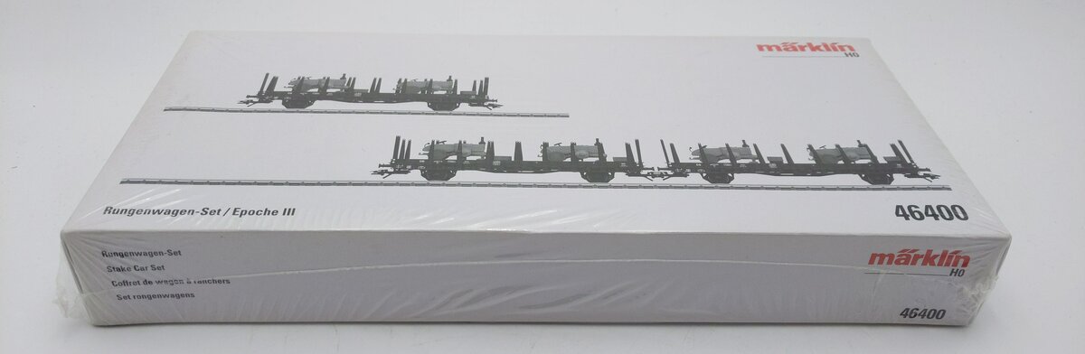 Marklin 46400 HO Deutsche Bahn Rr 20 2-Axle Stake Car 3-Pack MT/Box