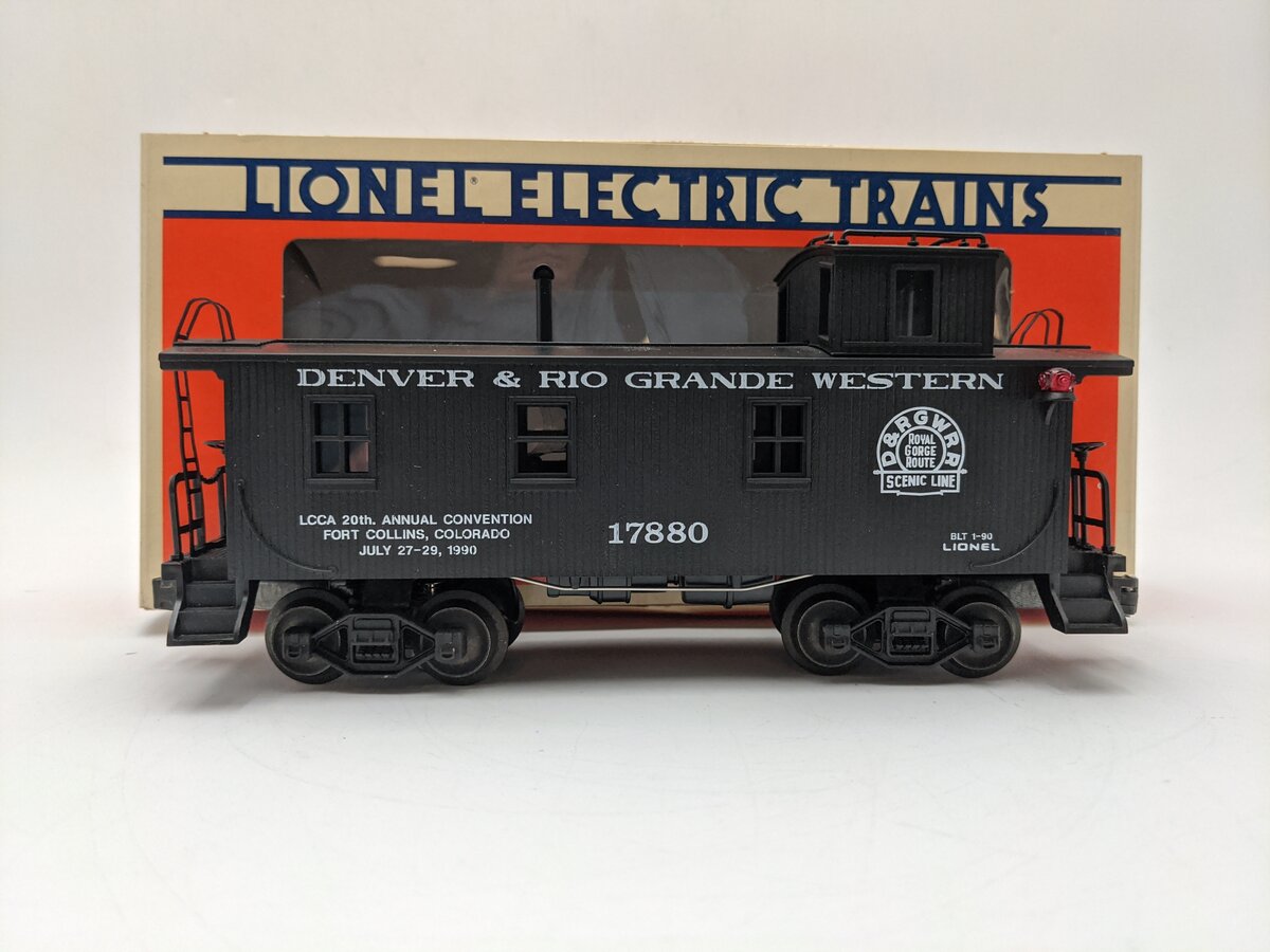 Lionel 6-17880 O Gauge LCCA 1990 Denver & Rio Grande Western Woodside Caboose EX/Box