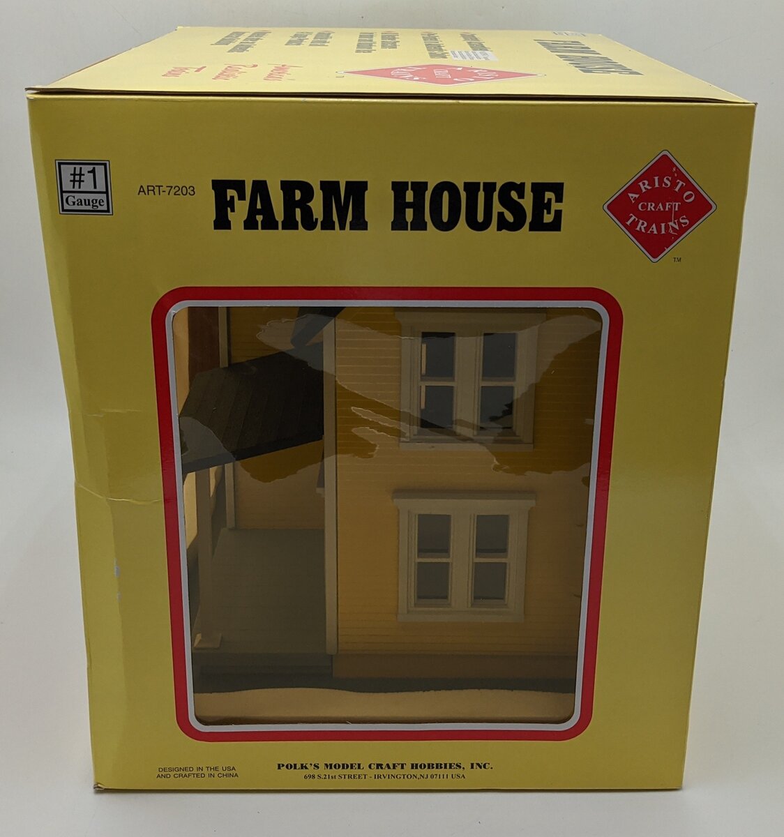 Aristo-Craft ART-7203 "G" Scale Farm House Yellow With White Trim NIB