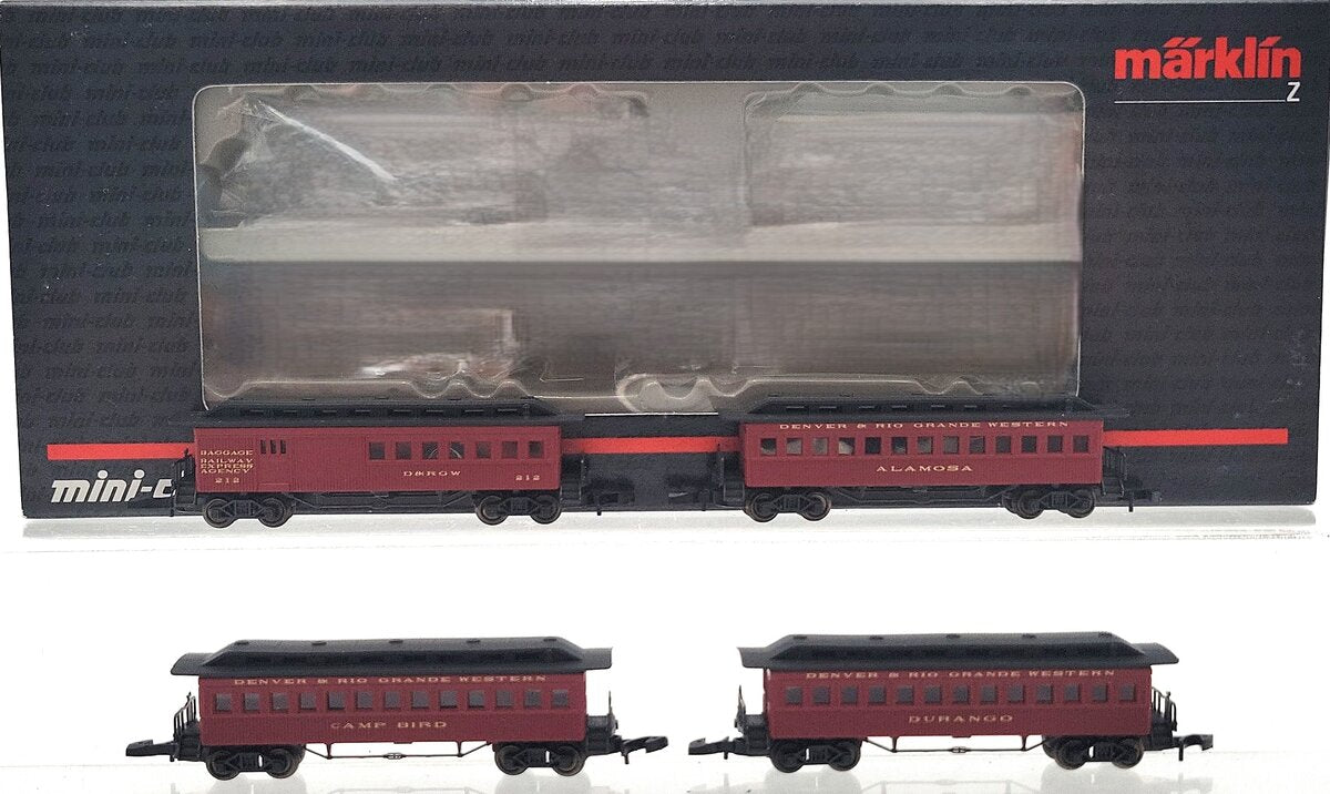 Marklin 87910 Z Scale D&RGW American Old-Timers Passenger Car Set LN/Box
