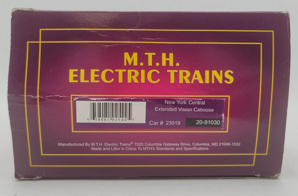 MTH 20-91030 O New York Central Extended Vision Caboose #23019 EX/Box