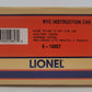 Lionel 6-19857 O Gauge New York Central Instruction Car EX/Box