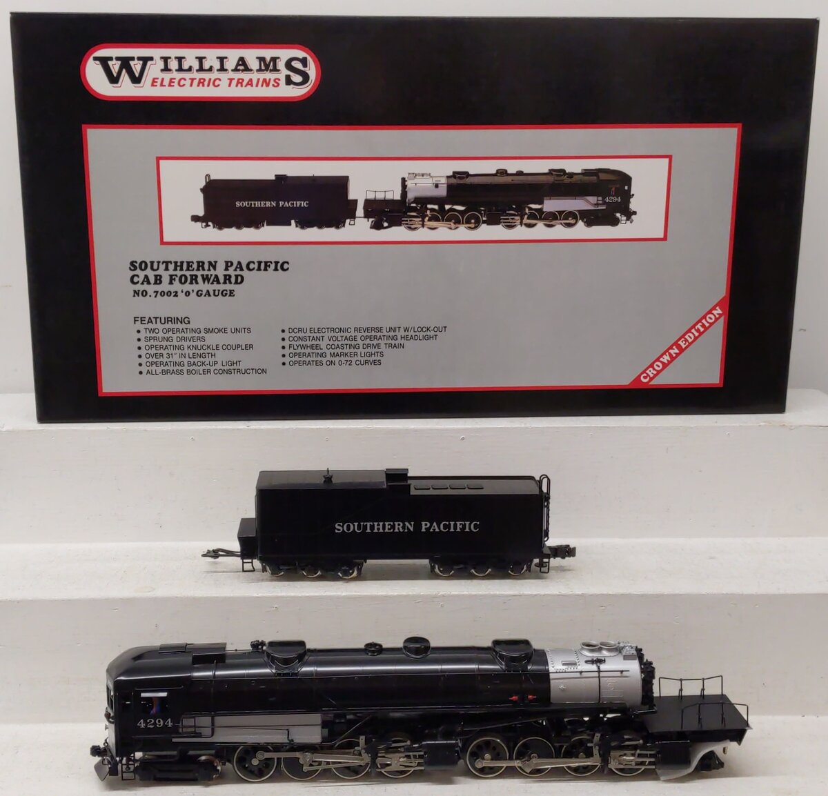 Williams 7002 BRASS Southern Pacific 4-8-8-2 Cab Forward Steam Locomotive #4294 EX/Box