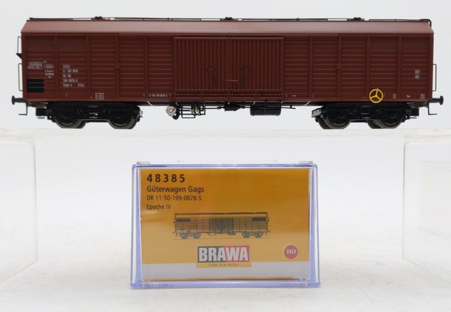 Brawa 48385 HO Scale DR Epoche IV Covered Freight Wagon #11-50-199-0878-5 LN/Box