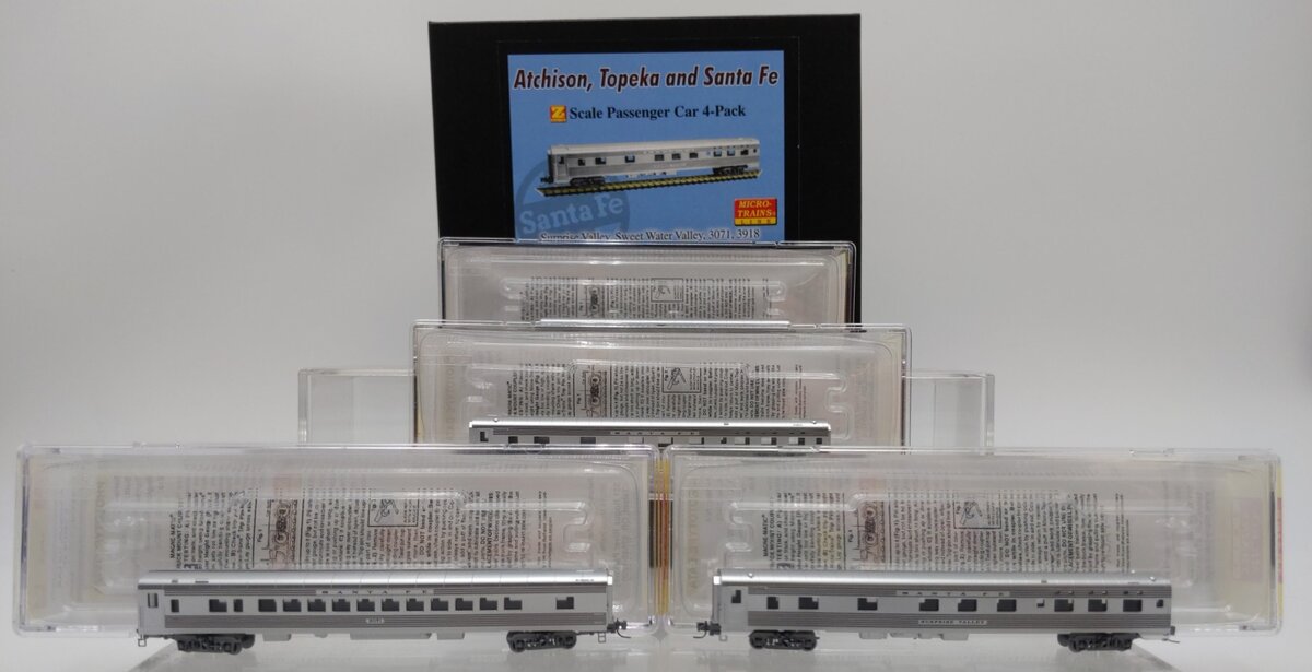 Micro-Trains 99401150 Z Scale Atchison Topeka & Santa Fe Passenger Set#3071/3918 LN/Box