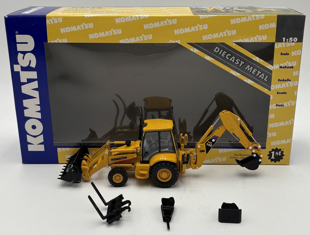First Gear 50-0193 1:50 Scale Komatsu WB140 Backhoe Loader Diecast LN/Box