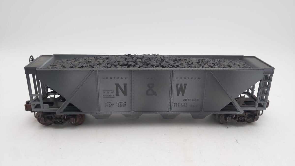 Lionel 6-19325 N&W 4-Bay Weathered Hopper w/ Coal Load #6446-1