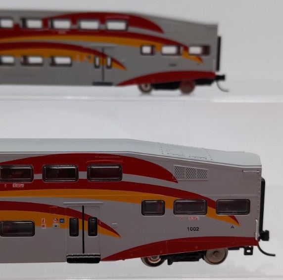 Athearn 10170 N Scale Rail Runner Bombardier Coaches & Cab Car 3 Pack EX/Box
