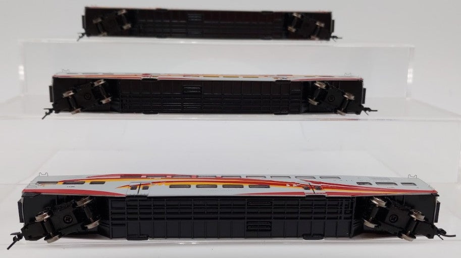 Athearn 10170 N Scale Rail Runner Bombardier Coaches & Cab Car 3 Pack EX/Box