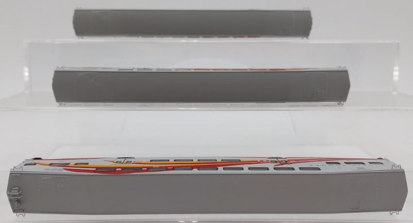 Athearn 10170 N Scale Rail Runner Bombardier Coaches & Cab Car 3 Pack EX/Box