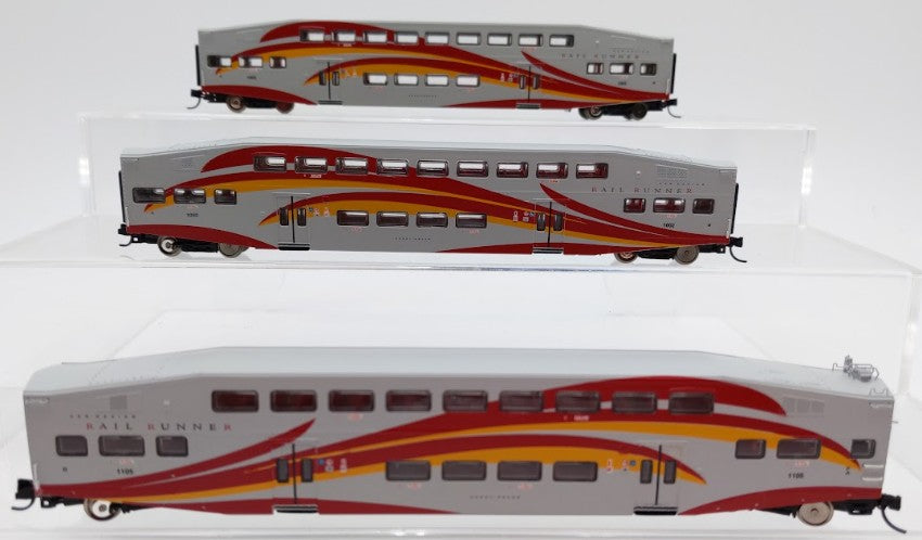 Athearn 10170 N Scale Rail Runner Bombardier Coaches & Cab Car 3 Pack EX/Box