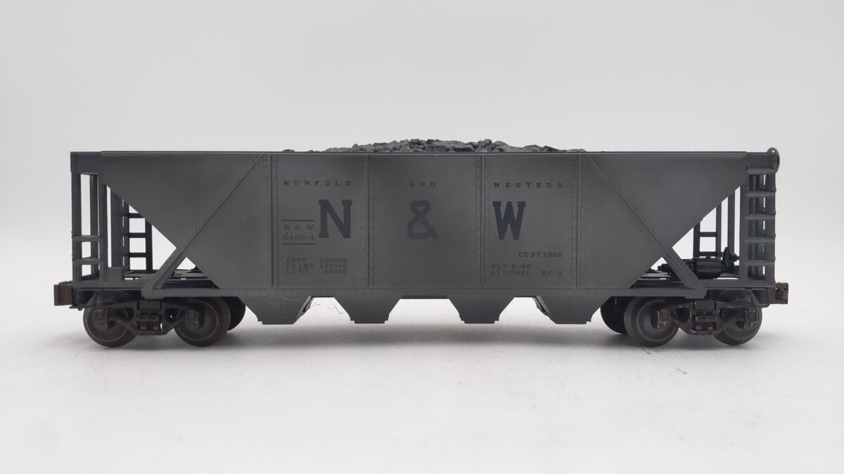 Lionel 6-19328 O Norfolk & Western 4-Bay Weathered Hopper w/Coal Load #6446-4 VG