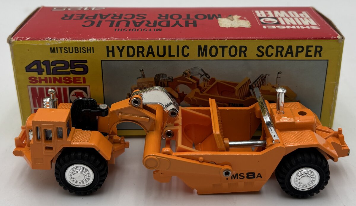 Shinsei 4125 1:95 Scale Diecast Mitsubishi Hydraulic Motor Scraper EX/Box